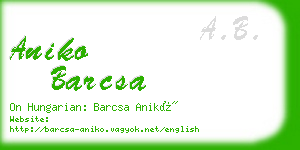 aniko barcsa business card